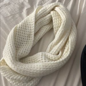 white knit infinity scarf